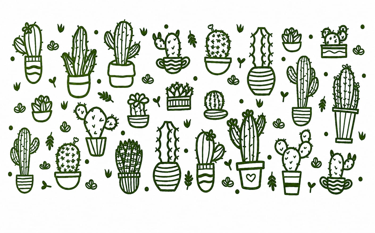 Decal Wraps for Tumblers (Cuttable for all Tumbler sizes) Green Cactus