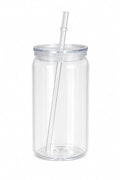 16oz Clear Plastic Tumblers with Lids and Straws (NO SNOW GLOBE)