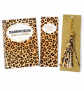 A6 Password Book & Matching bookmark and key chain Gift Set Leopard print