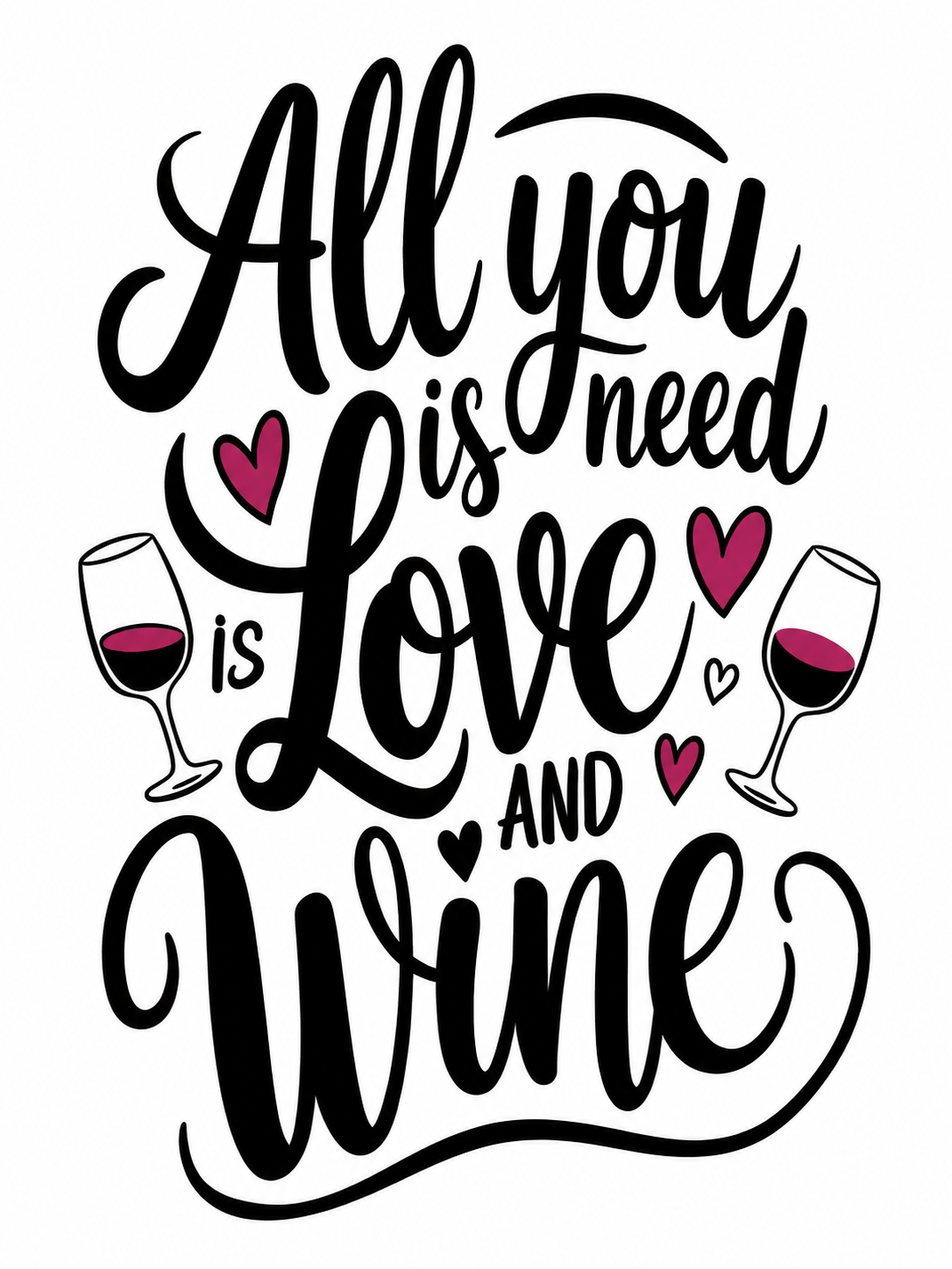Decal Wraps for Tumblers - Love and wine