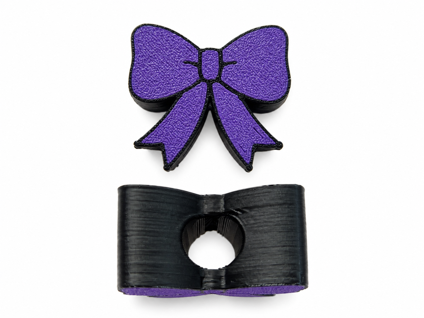 3D Straw Topper - Black and Purple Small