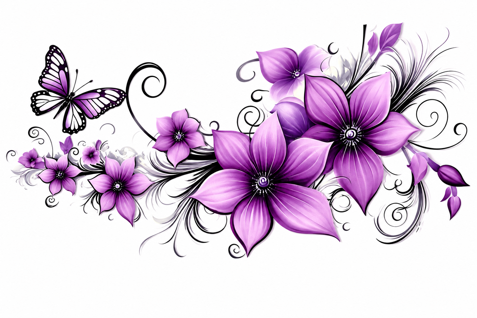 Decal Wraps for Tumblers 16oz Recommended (NOT CUTTABLE) Amethyst Butterfly Bloom