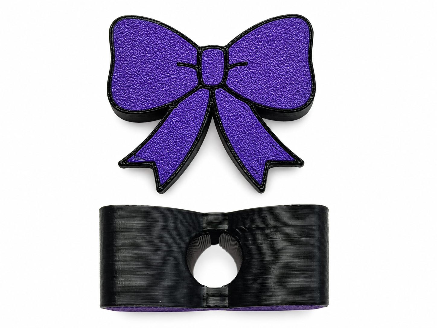 3D Straw Topper - Black and Purple Large