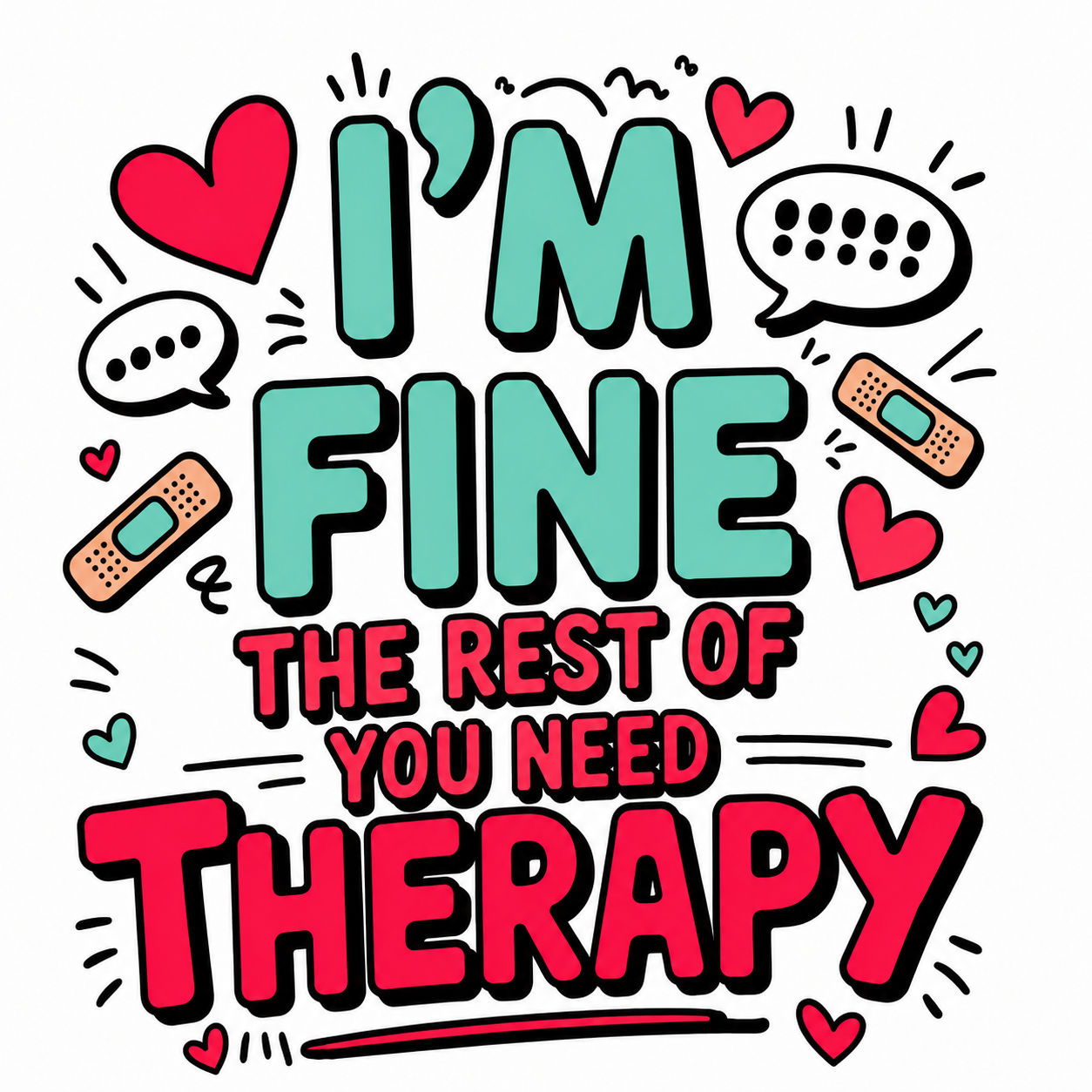 Decal Wraps for Tumblers - I'm Fine