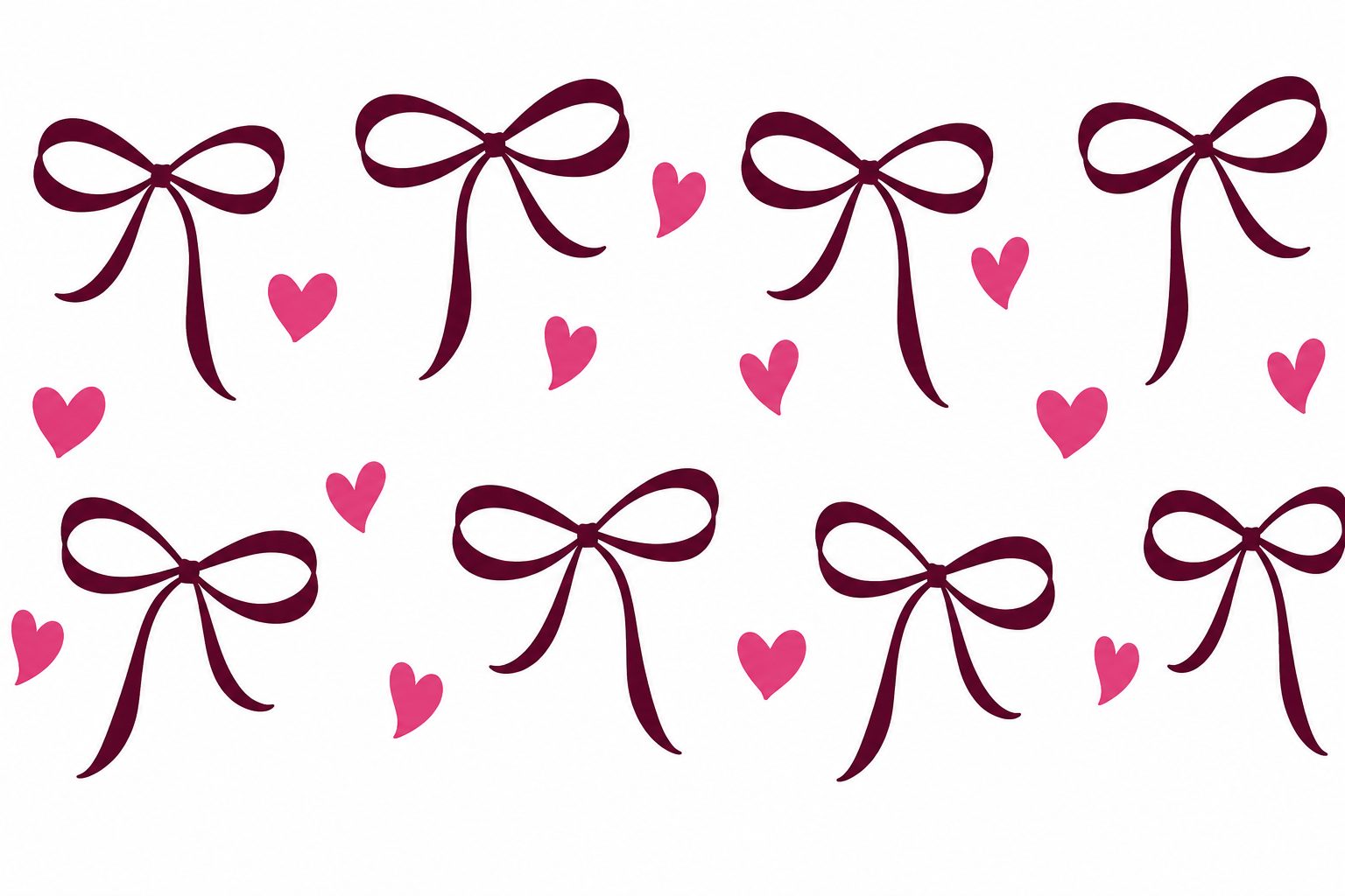 Decal Wraps for Tumblers (Cuttable for all Tumbler sizes) Bow Hearts