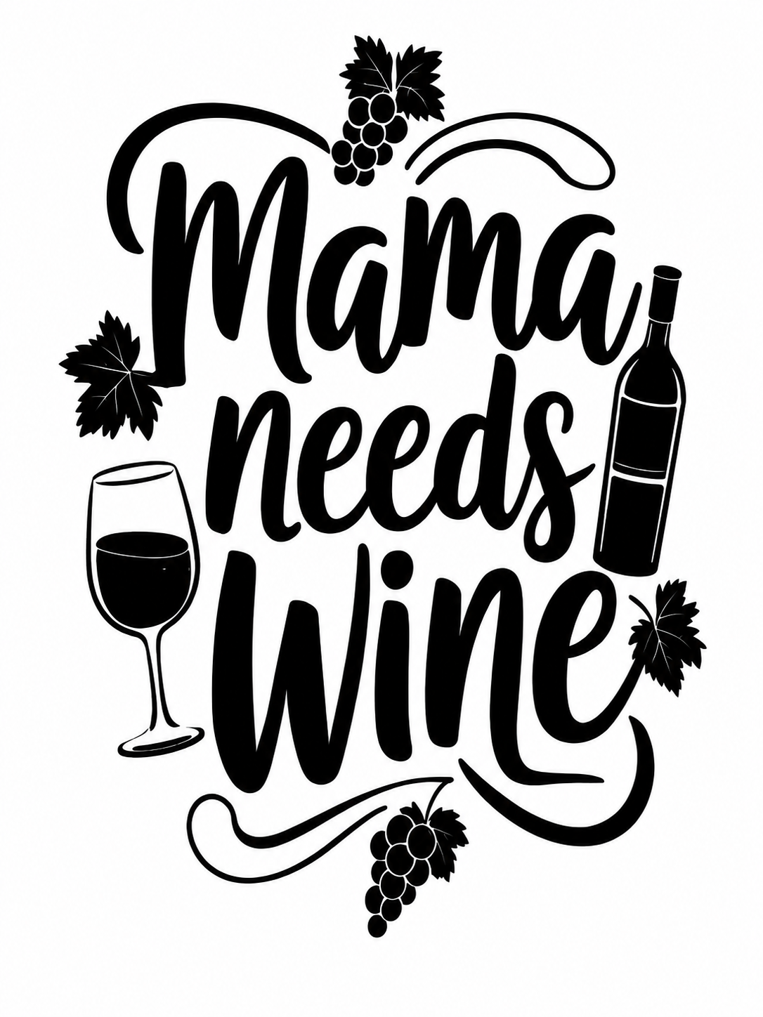 Decal Wraps for Tumblers - Mamma needs wine