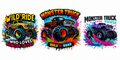 Decal Wraps for Tumblers 16oz Recommended (NOT CUTTABLE) Monster Truck Rule the Road