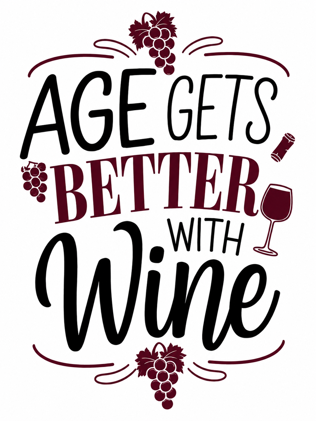 Decal Wraps for Tumblers - Age with wine