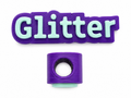 3D Straw Topper - White and Purple Personalised