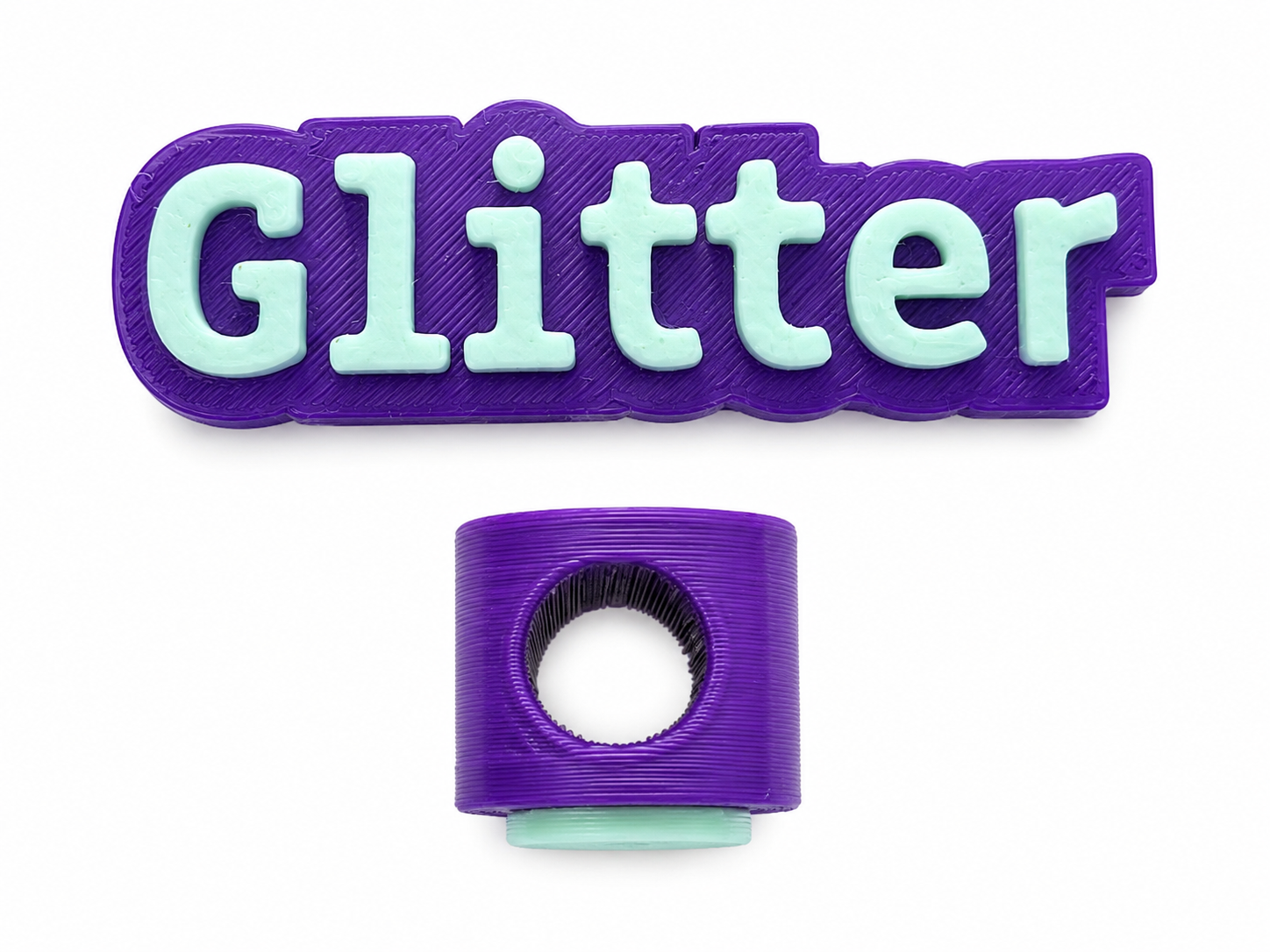3D Straw Topper - White and Purple Personalised